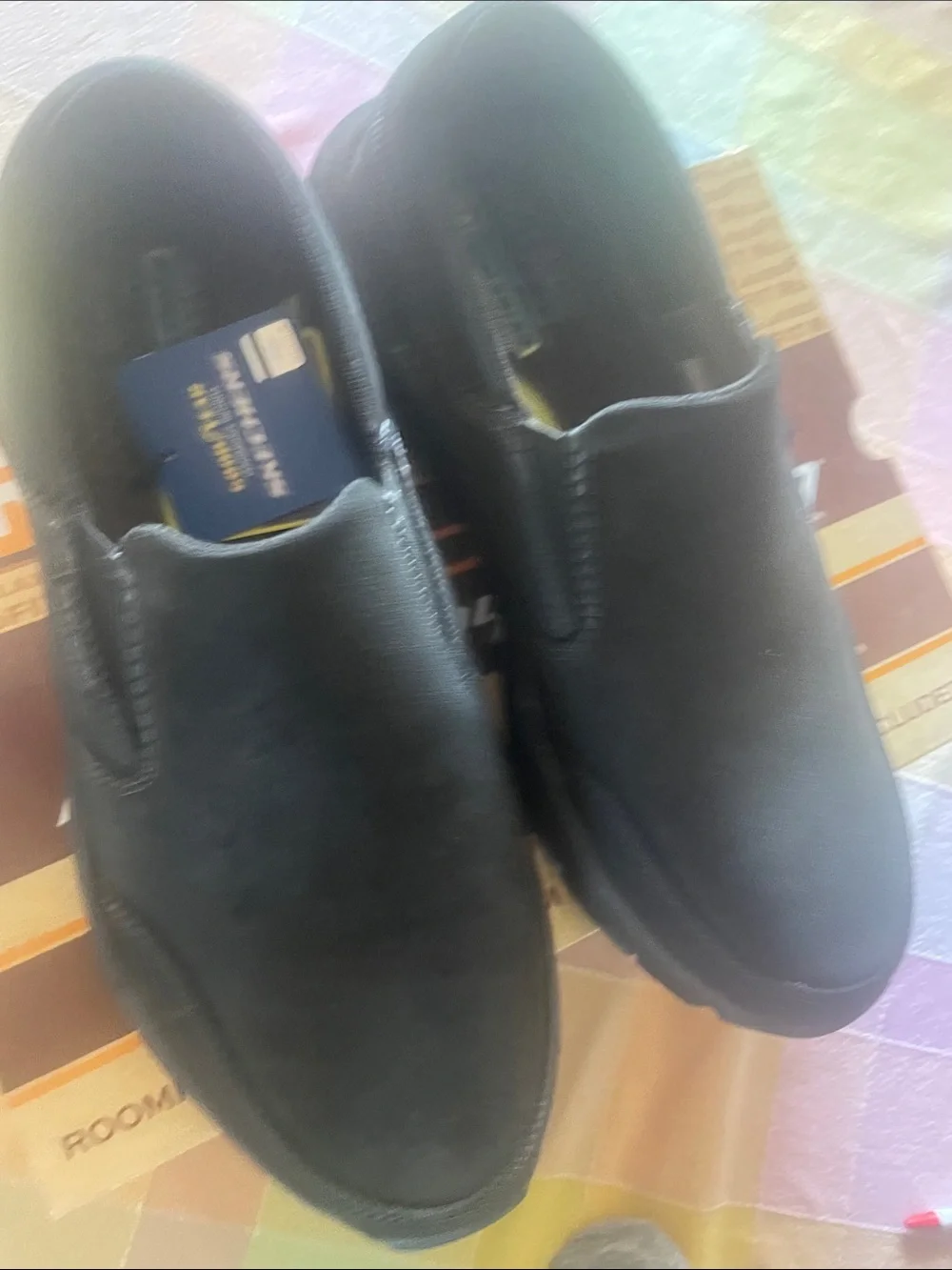 Skechers Relaxed Fit black slip on shoes w